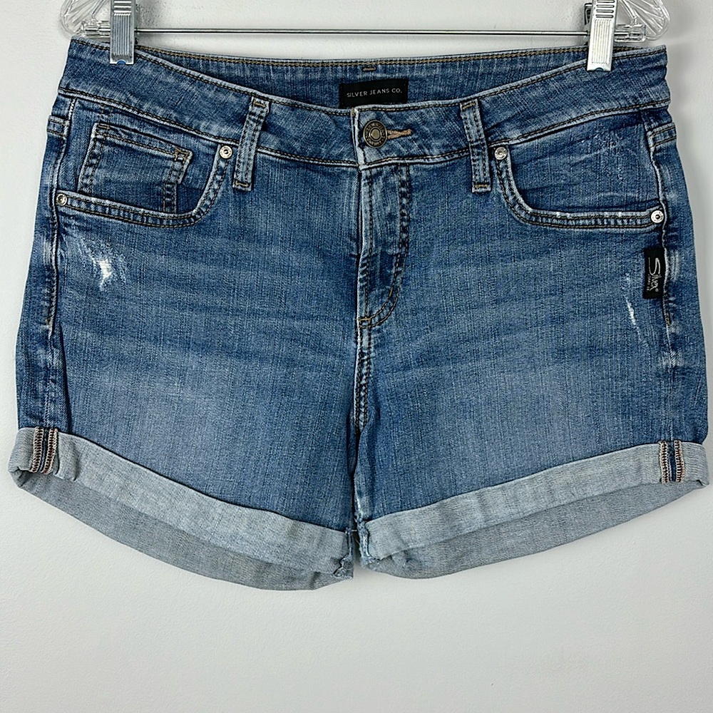 SILVER JEANS CO WOMEN'S SHORTS DENIM, JEANS, size W 30   L 4 1/2 Boyfriend short